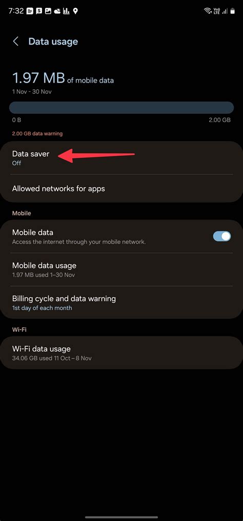 2. Disable Data Saver Mode (Android)