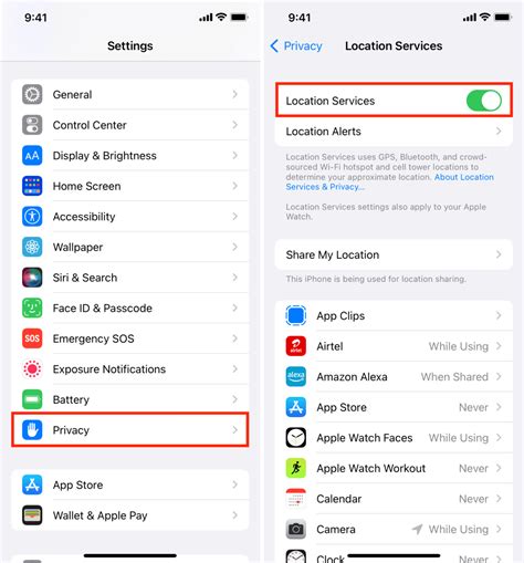 2. Enable Location Services on iPhone