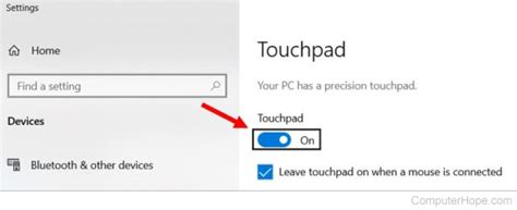 2. Enable Touchpad in Windows 10