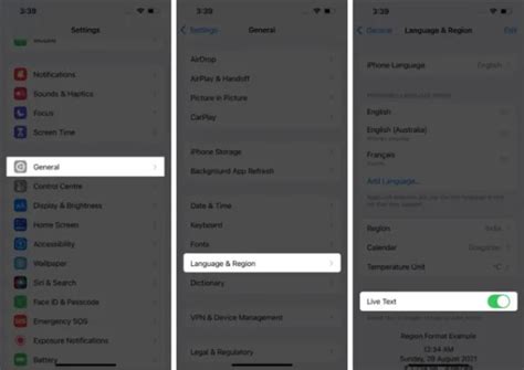 2. Ensure Live Text is enabled for Camera