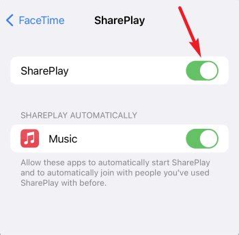 2. Ensure SharePlay is enabled
