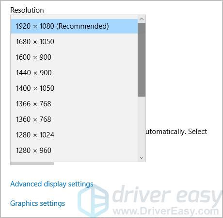 2. Fix the Graphics Driver Resolution Settings
