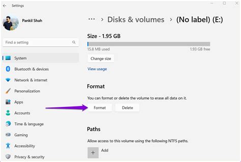 2. Format a Hard Drive Using the Settings App