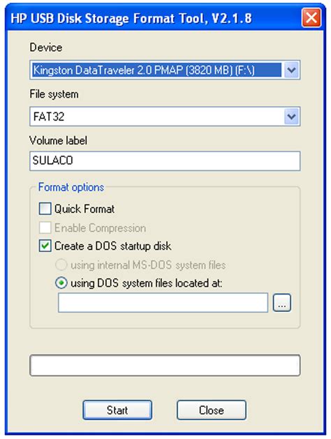 2. HP USB Disk Storage Format Tool