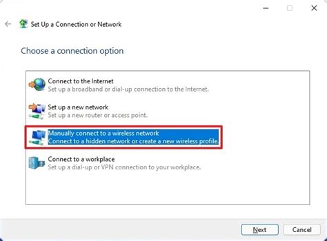 2. Manually Connect to the Network