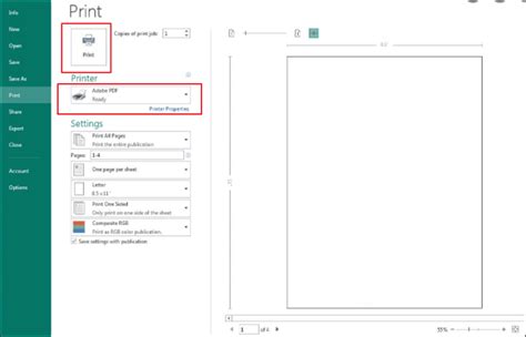 2. Print Publisher File to PDF