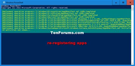 2. Re-install and Re-register All Windows Apps