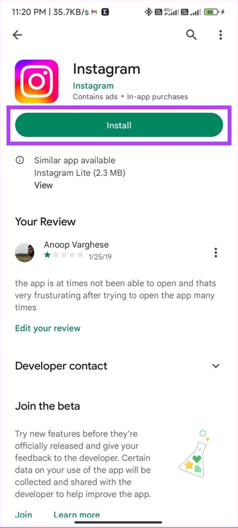 2. Reinstall Instagram
