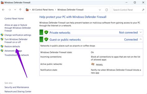 2. Reset Firewall Settings Using Control Panel