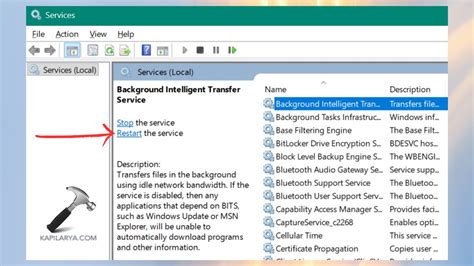 2. Restart the Background Intelligent Transfer Service