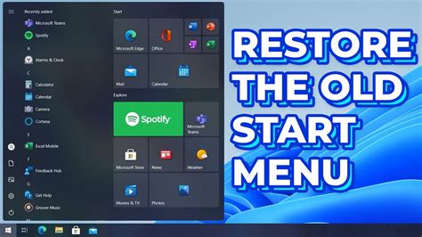 2. Restore the Start Menu