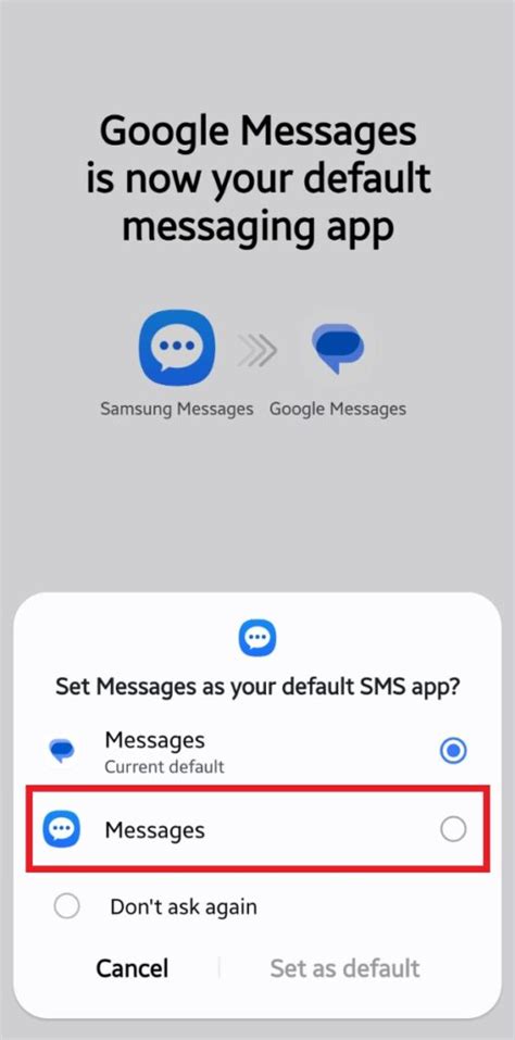 2. Set Messages as the Default App