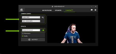 2. Set your default hardware in Nvidia Broadcast