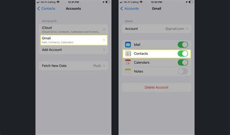 2. Transfer contacts from iPhone to Android using Gmail Account