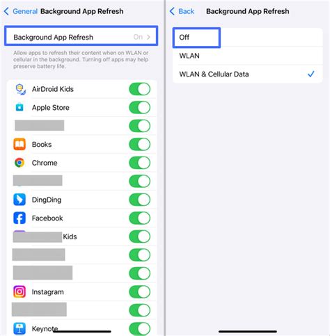 2. Turn off Background Apps Refresh