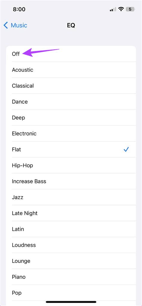 2. Turn off the equalizer