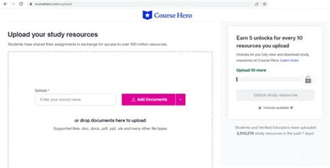 2. Uploading Study Documents on Course Hero