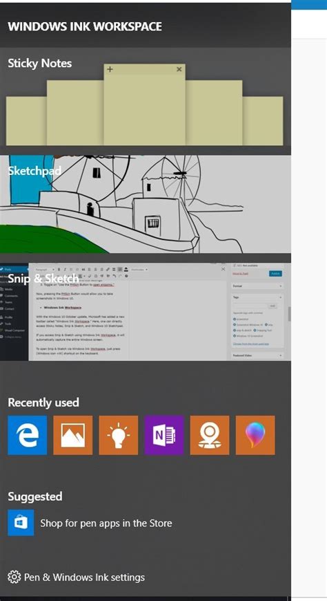 2. Use Snip &amp; Sketch from Taskbar Using Ink Workspace Button