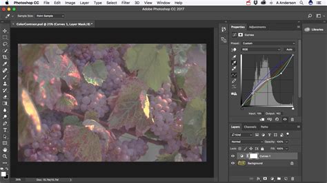 2. Use curves to create a contrast