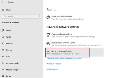 2. Use the Network Troubleshooter