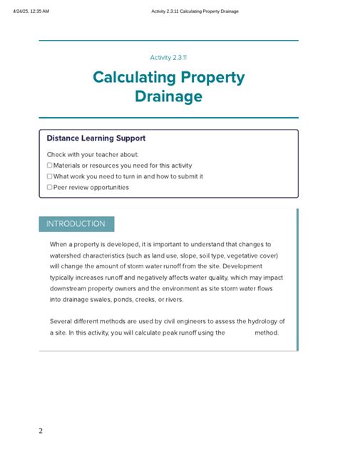 Ace the Art of Calculating Property Drainage: Unleashing the Power of 2.3 11