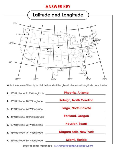 20 Latitude and Longitude Worksheet Answers | Printable Worksheet