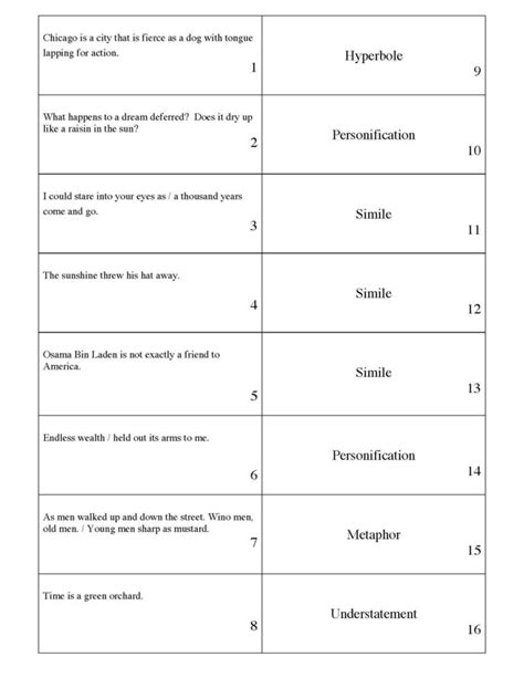 20 Literary Devices Worksheets | Worksheet From Home