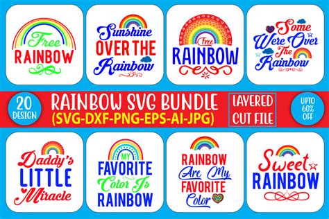 Download 20 Rainbow Svg Bundle Cut File Creativefabrica DXF Files