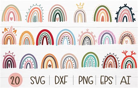 Download 20 Rainbow Svg Bundle Cut File Images
