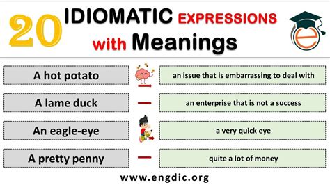 20 examples of idiomatic expressions with sentences