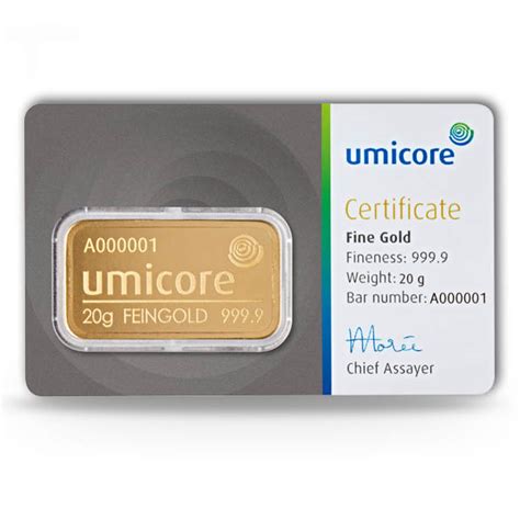 20 gramm gold umicore