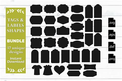 Download 200 Tags and Labels Bundle Commercial Use DXF Files