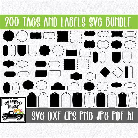 Download 200 Tags and Labels Bundle Cut Files
