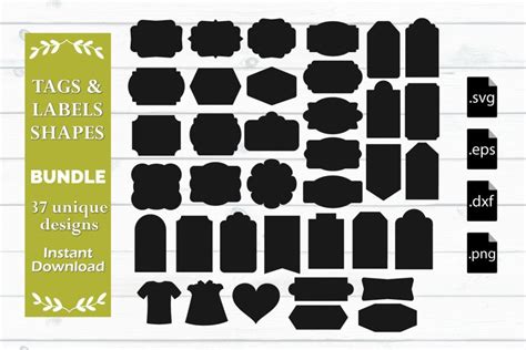 Download 200 Tags and Labels Bundle Files DXF Files