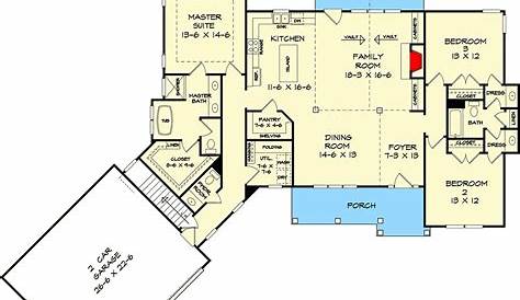 Craftsman Style House Plan 3 Beds 2 Baths 2000 Sq/Ft Plan 48241
