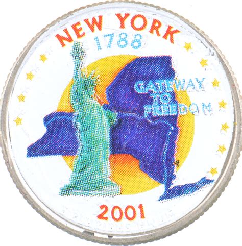2001 Colorized New York Quarter