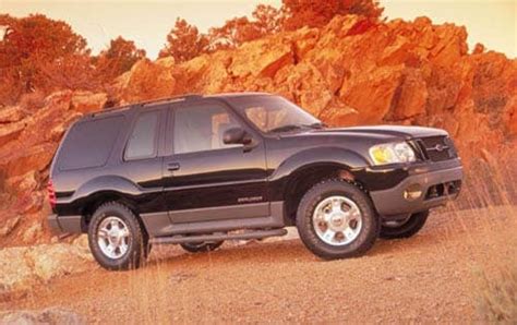 Close-up of the engine bay of a 2001 Ford Explorer SUV