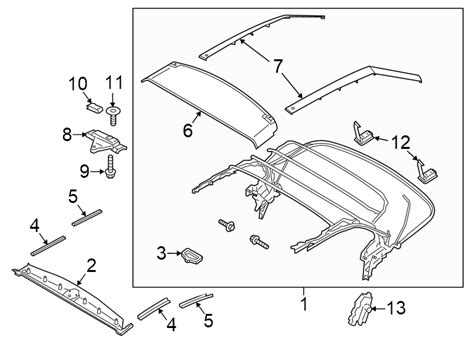 2001 Ford Mustang Convertible Top Parts