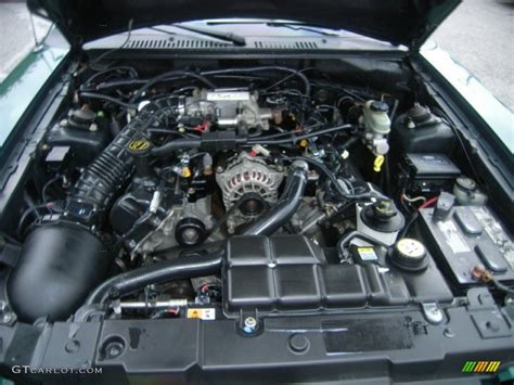 Close-up of a 2001 Ford Mustang GT 4.6L V8 engine