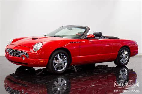 A sleek 2002 Ford Thunderbird in a vibrant color, showcasing its retro-modern design.