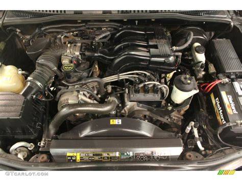 Engine bay of a 2005 Ford Explorer Sport