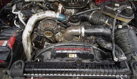 Engine bay of a 2005 Ford F-250 showcasing its robust powerplant