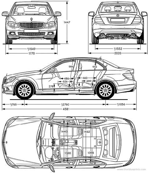 2010 mercedes c300 dimensions