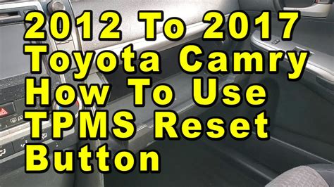 Toyota Camry Tire Pressure Sensor Reset