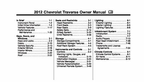 2012 Chevy Traverse Ls Owners Manual Chevrolet 2009 2010 2011 Service