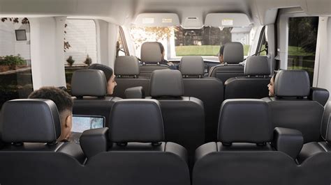 Interior of a 2012 Ford Transit van showing ample cargo space and driver's cabin