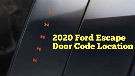 2013 Ford Escape Change Door Code