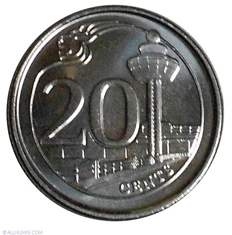 20 Centi 2013, Republica (20112020) Singapore Monedă 29616