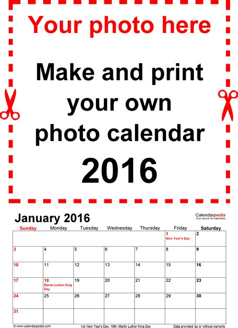2014 Photo Calendar Template