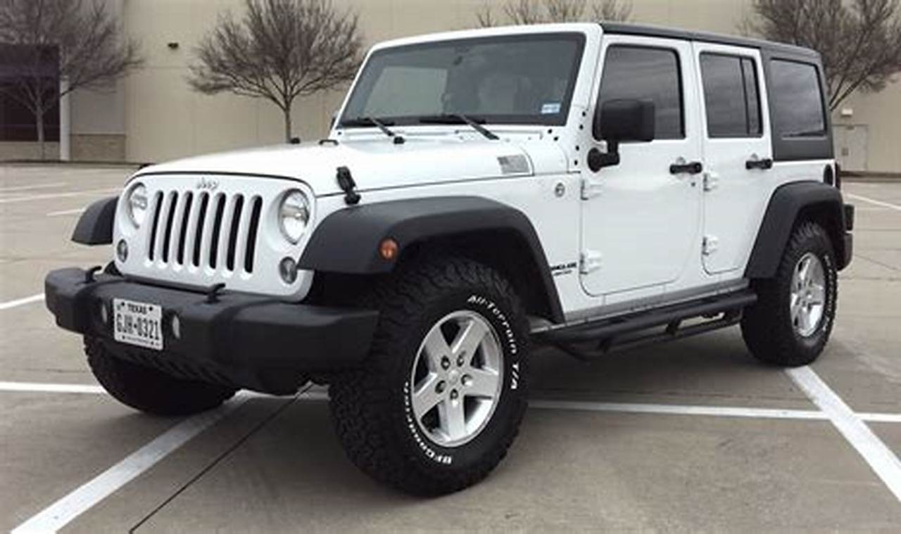 2015 jeep wrangler sport unlimited with 245-75-16 tires for sale